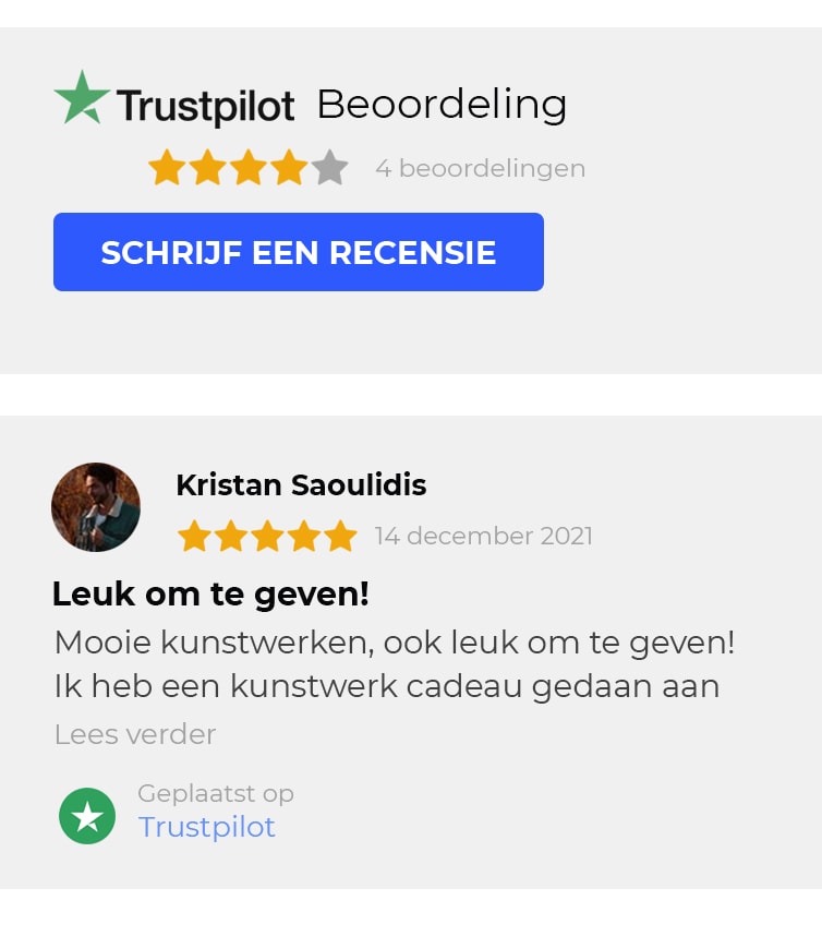 Kunstchef trustpilot review mobiel
